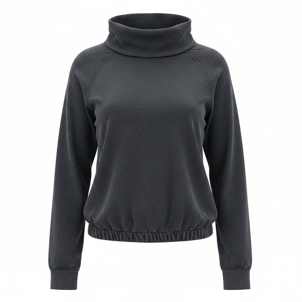 Lululemon After All Pullover Womens 2 Gray Funnel Neck Long Sleeve Elastic Hem